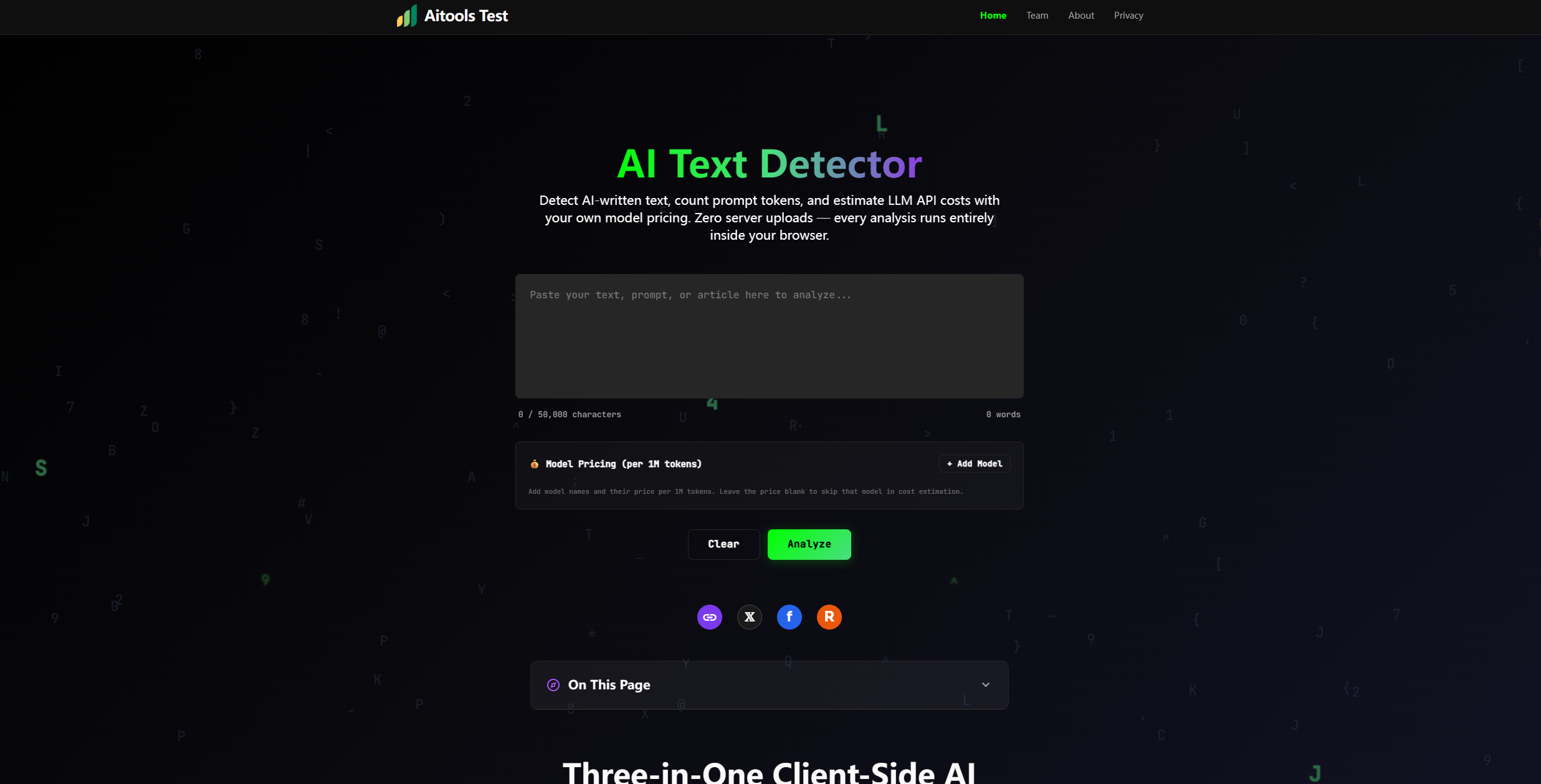 Aitools Test Tool Screenshot